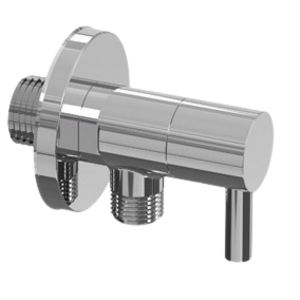 Hoekstopkraan inlaat 1/2" uitlaat 3/8" inc rozet chroom