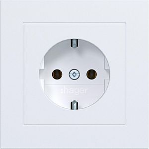 SCHUKO-wandcontactdoos met afdekplaat steekkl. A.1 lichtwit