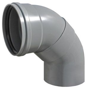 PVC bocht 88° 315mm SN8 0,75D grijs mof/spie