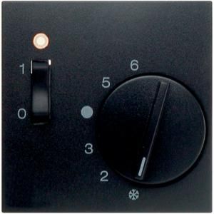 Centraalstuk regelknop en wip en LED antraciet mat B.3/B.7