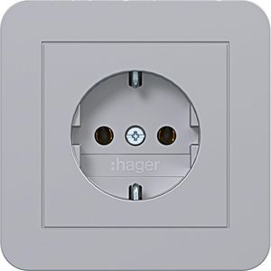SCHUKO-wandcontactdoos met afdekplaat steekkl. C.1 titaan