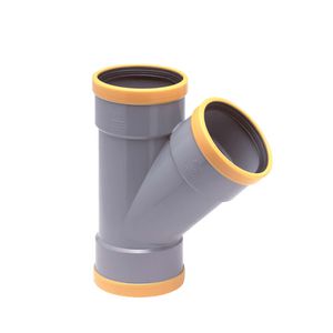 PVC manchet T-stuk 45° 250mm SN8 grijs 3x mof
