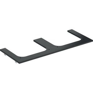 Wastafelblad porselein voor opzetwastafel 120cm zwart marmerlook mat uitsparing rechthoek rechts + links ONE