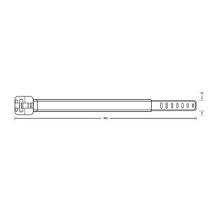Zak a 100st. trekbandjes met stalen lip 360X7,5mm transparant