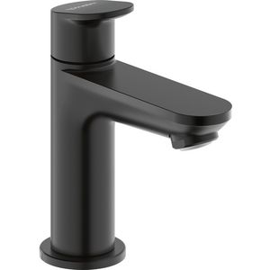 Wave 1-hendel fonteinwaterkraan mat zwart  sprong 90mm incl. aansluitslang 1/2"x3/8"45cm