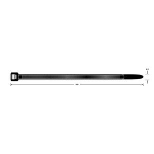 Zak a 100st. trekbandjes 100X2,5mm zwart