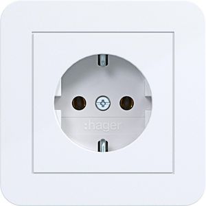 SCHUKO-wandcontactdoos met afdekplaat steekkl. C.1 lichtwit