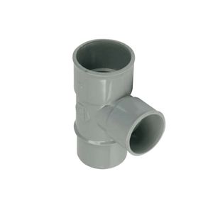 Wadal PVC lijm T-stuk 88° 75mm grijs 2x mof/spie