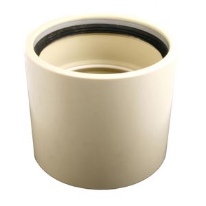 Steekmof (overschuifmof) manchet PVC druk 160mm PN10 creme
