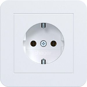 SCHUKO-wandcontactdoos met afdekplaat steekkl. C.1 lichtwit
