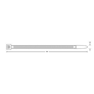 Zak a 100st. trekbandjes 300x4,8mm transparant