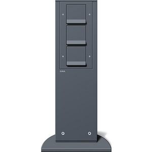 E-zuil 3x wandcontactdoos met randaarde SP 491mm Gira energiezuil antraciet