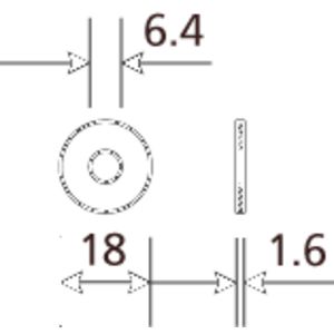 Sluitring Elvz 6.4x18x1.6 M6 VVE=100
