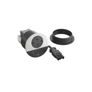 Wandcontactdoos ALU + USB + Wiel .GST18 Disq80
