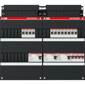 Installatiekast 12x achter 3x 30mA + HS 3-f Installatiekast