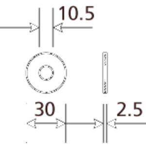 Sluitring Elvz 10.5x30x2.5 M10 VVE=100