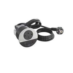 Wandcontactdoos ALU+ USB + stekker Disq80