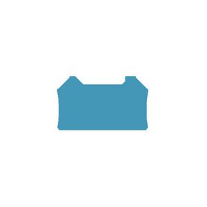 Afsluit- eindplaat blauw h:68.88mm b:1.5mm V-0 Wem VVE=50