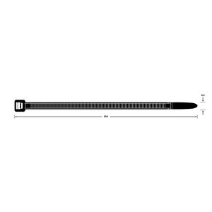 Zak a 100st. trekbandjes 550X9,0mm zwart