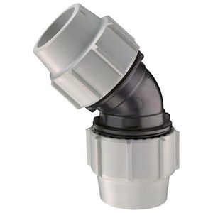 Kniekoppeling 45° PP tyleen klem 110x110mm PN10