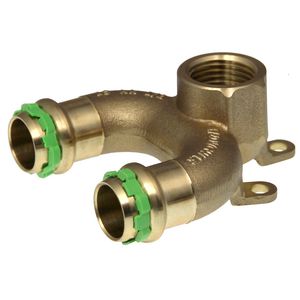 Muurplaat doorstromend SudoPress Koper 180° FF 15xRp1/2" SP4978GV