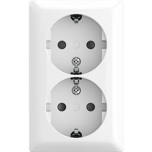Wandcontactdoos ra kv dubbel opb b-AP alpin wit (202 EAPBJ-524)