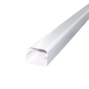 Lengte a 2mtr. leidinggoot met folie 125x75mm wit PVC RAL9010