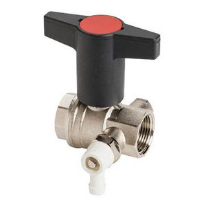 Kogelkraan messing DN25 PN16 met aftap 1"bn
