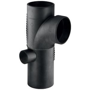 T-stuk verlopend dubbel hoek 88,5° 90x90x56mm links polyethyleen (PE) Silent-db20 geluidsarm