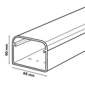 Doos a 16m. Leidingkanaal airco 90x65mm grijs RAL7016 (8x2m.)