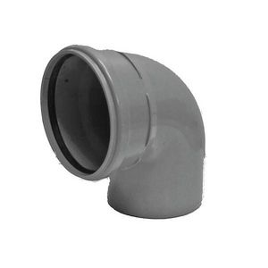 PVC manchet bocht 88° 200mm SN4 grijs mof/spie