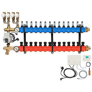 Vloerverw.verdeler 4861 4-pijps E-pomp BA. 10-145l/u 14-groeps