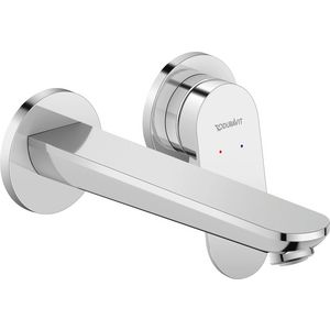 Wave 2-gats wandmengkraan afbouwdeel chroom hoogglans sprong 202mm excl. inbouwdeel