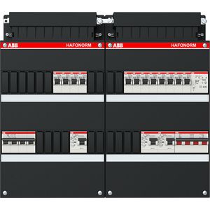 Installatiekast 12x achter 3x 30mA = HS + D + T 3-fasen