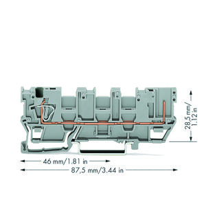 1-draads/1-pins scheidingsbasisklem 3-voudige dwarsb VVE=50