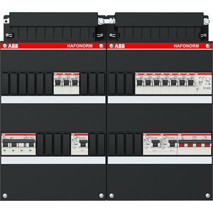 Installatiekast 10x achter 3x 30mA = HS + C + T 3-fasen