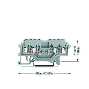 Dubbele rijgklem 1,5mm² markeringsh. zijkant 279-626 VVE=100