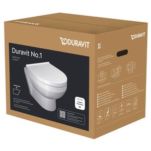 Wandcloset #257509  combipack DuraStyle Basic verkort 48cm rimless incl. softclose zitting rvs scharnier