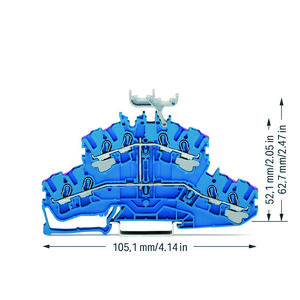 4-draads 2etageklem 8-draads rijg N blauw 2002-2409 VVE=50