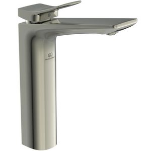 Conca verhoogde wastafelmengkraan met waste silver storm (rvs look)