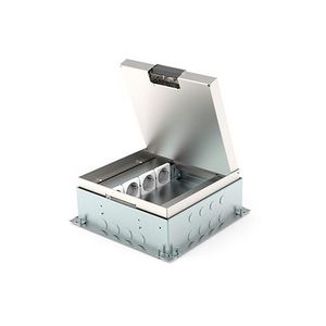 Vloercdoos instort 80mm 4x wandcontactdoos 4x M45 leeg RVS T25ZR