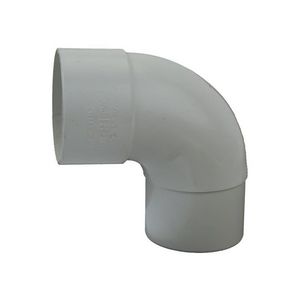 PVC HWA bocht 88° 80mm wit mof/verjongde spie