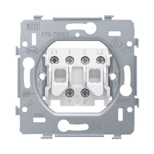 Sokkel 2-voudige drukknop N.O./N.G. 10 A/250Vac schroef