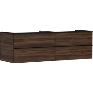 Onderkast Dark Walnut 1560x550mm 4x la voor consoles met waskom greepkleur mat zwart Xelu Q 54093670