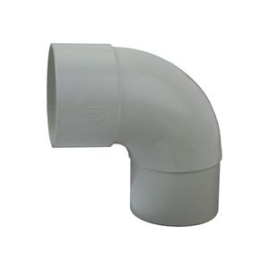 PVC HWA bocht 88° 80mm wit mof/verjongde spie