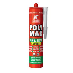 Montagelijm/afdichtingskit POLY MAX FIX & SEAL EXPRESS trijs (transparant grijs) koker a  425G VVE=12