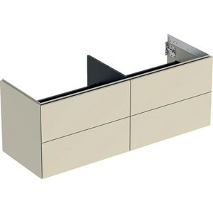 Wastafelonderkast 4x la 135cm zandgrijs hoogglans ONE