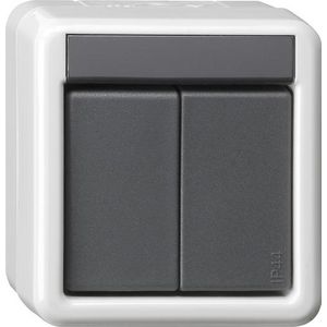Drukcontact -BA 2-voudig 2-punts KNX spatwaterdicht opbouw grijs