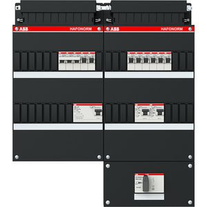 Installatiekast 8x achter 3x30mA + K + HS 3-f