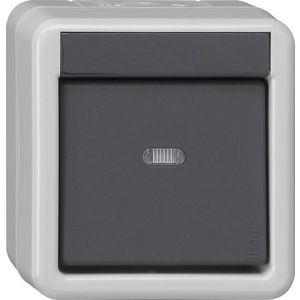 Drukcontact -BA 1-voudig ctrl.v. + 1-punts KNX spatwaterdicht opbouw grijs